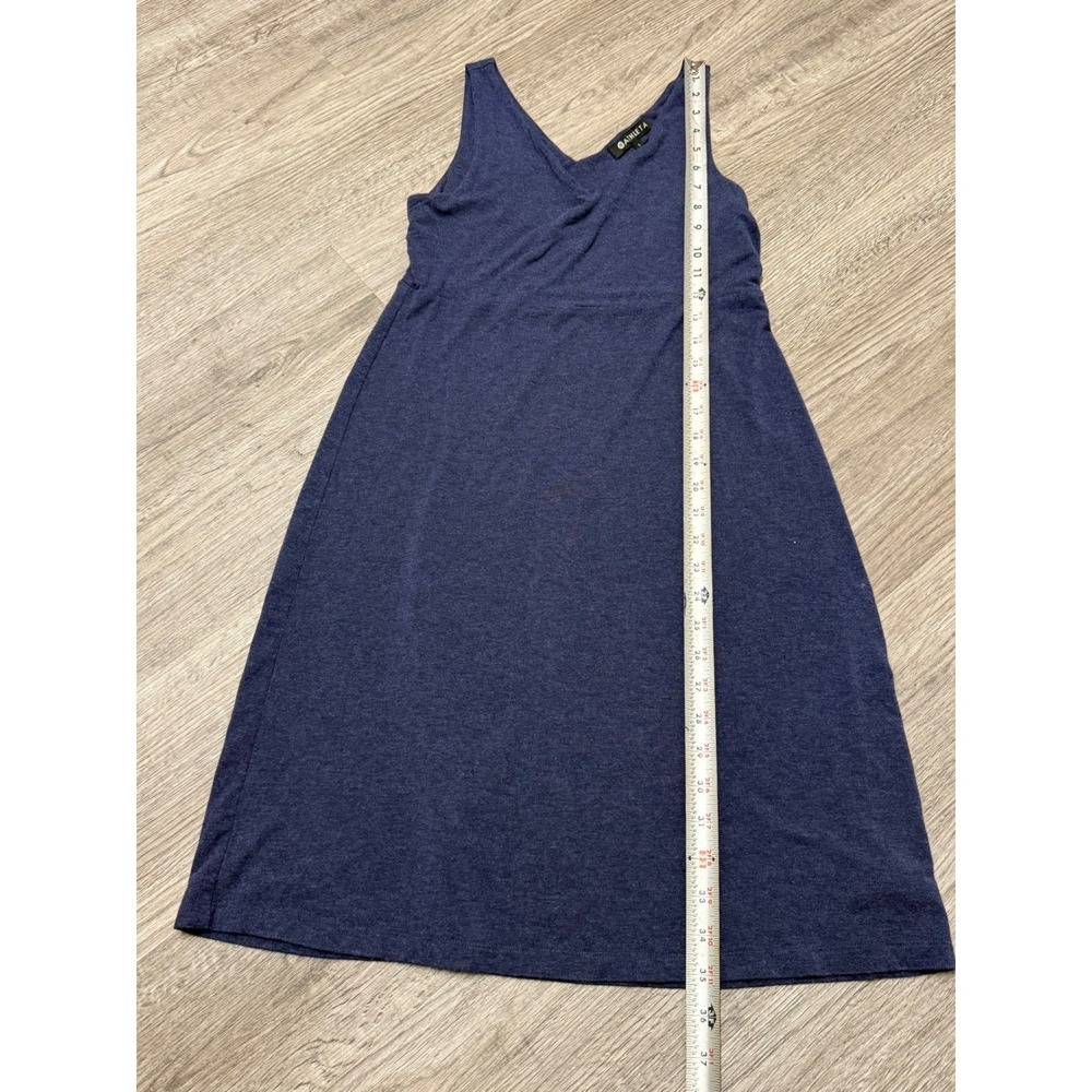 Athleta Womens Small Navy Blue Modal Blend Sleeveless V-Neck Empire Waist Dress - Picture 4 of 6